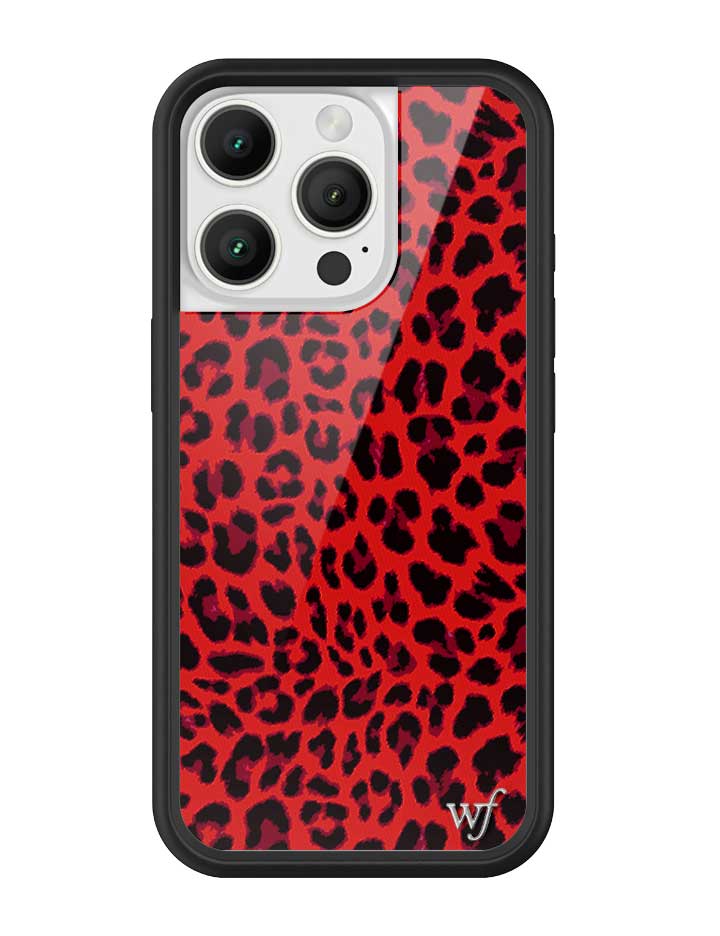 Meow Red Leopard Print iPhone Case
