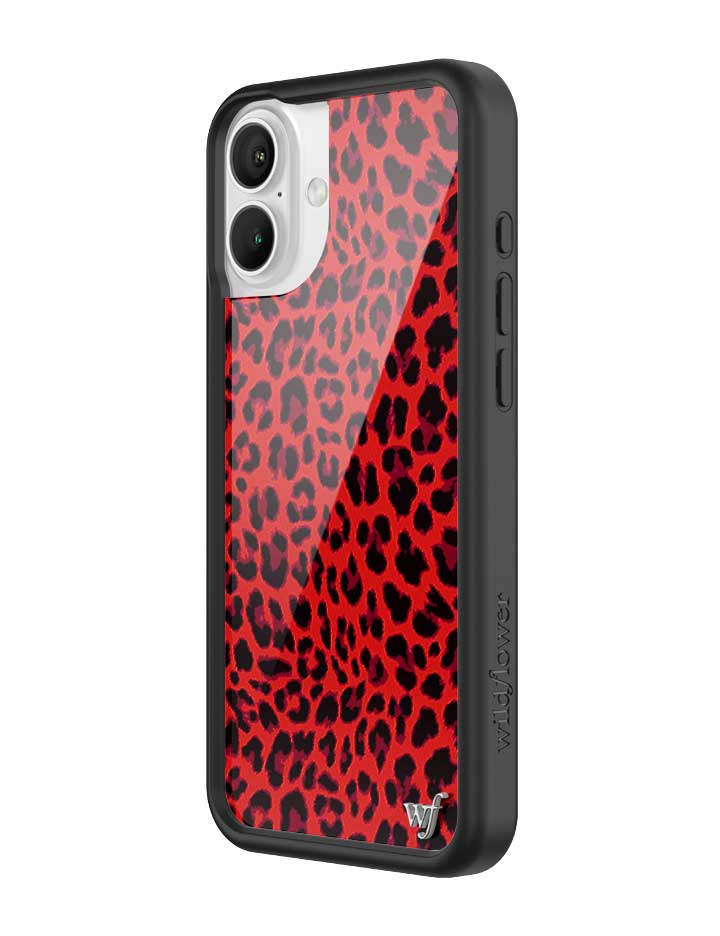 Meow Red Leopard Print iPhone Case