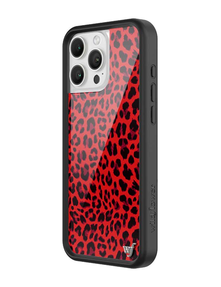 Meow Red Leopard Print iPhone Case