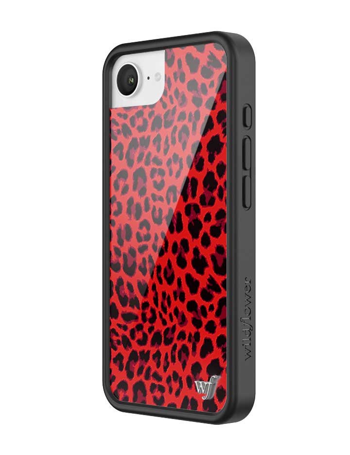 Meow Red Leopard Print iPhone Case