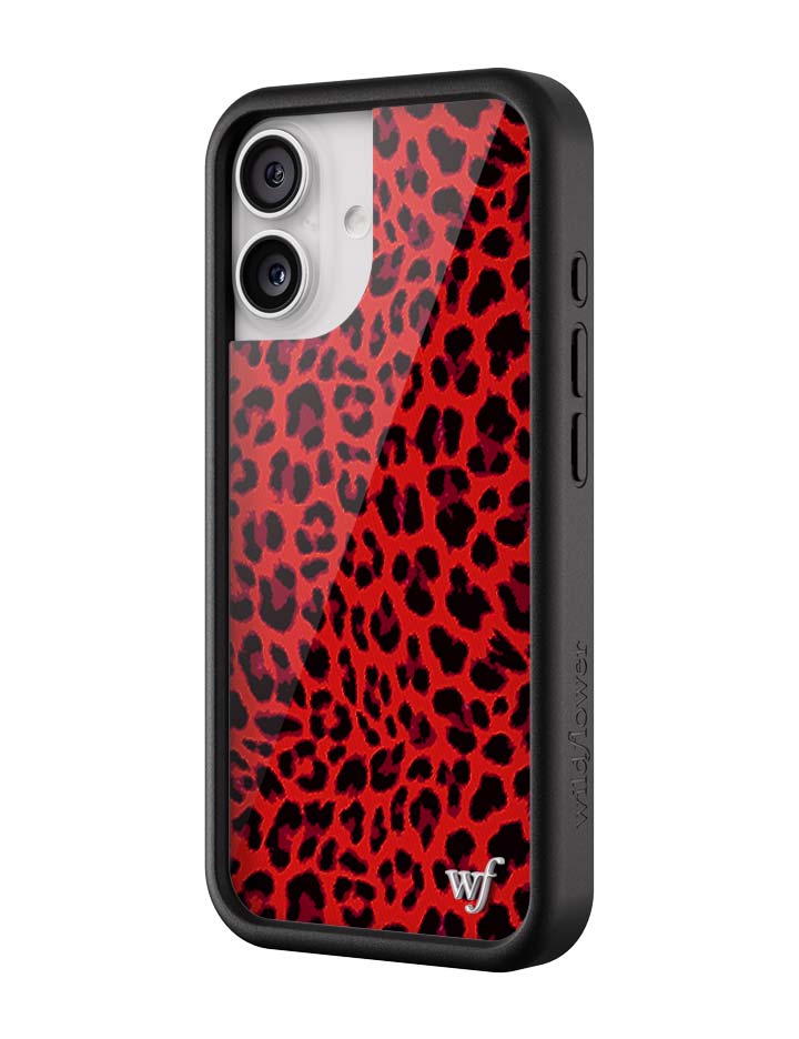 Meow Red Leopard Print iPhone Case