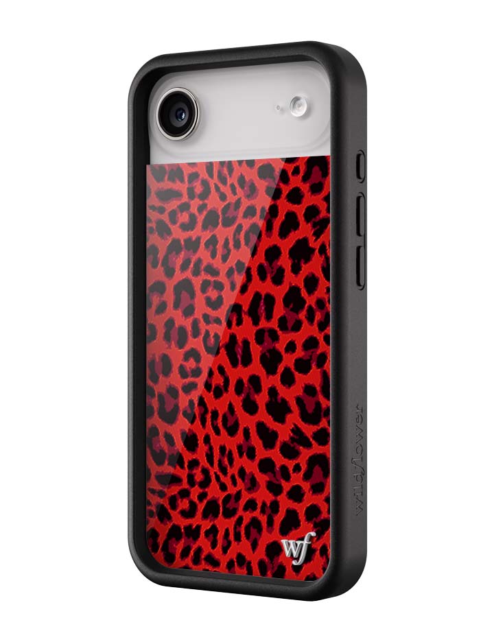 Meow Red Leopard Print iPhone Case
