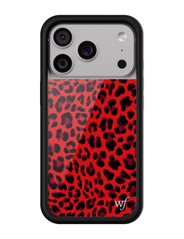 Meow Red Leopard Print iPhone Case