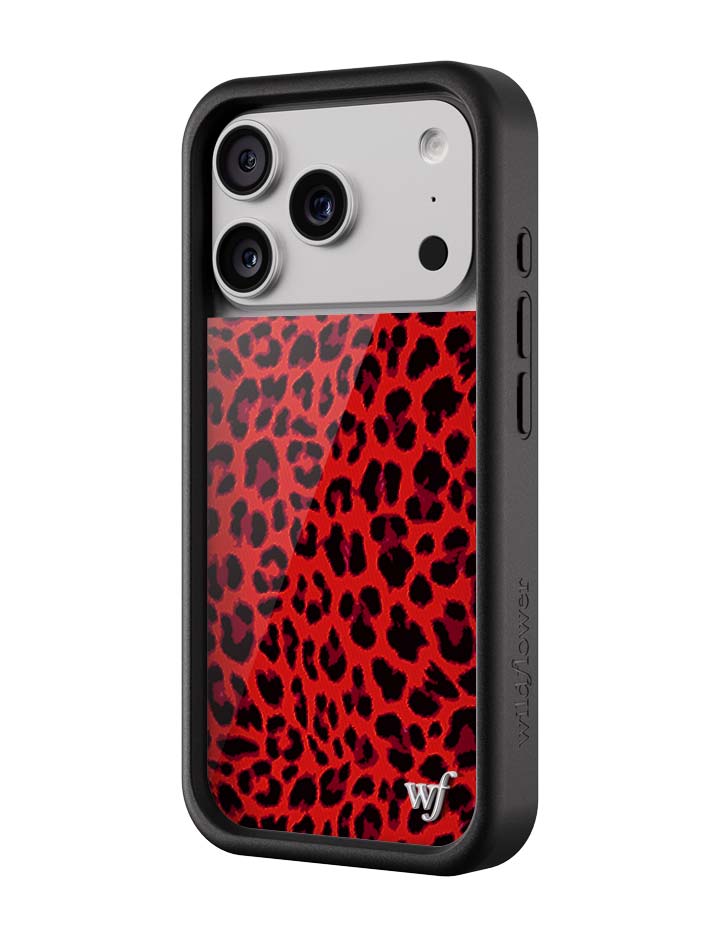 Meow Red Leopard Print iPhone Case