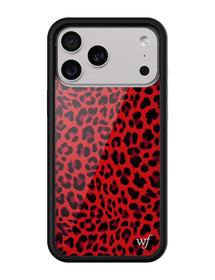 Meow Red Leopard Print iPhone Case
