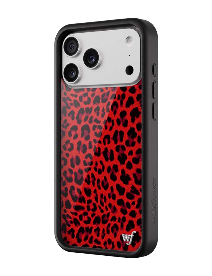 Meow Red Leopard Print iPhone Case