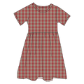 Red Plaid Bamboo Ruffle Spin Dress (Pre-Order)