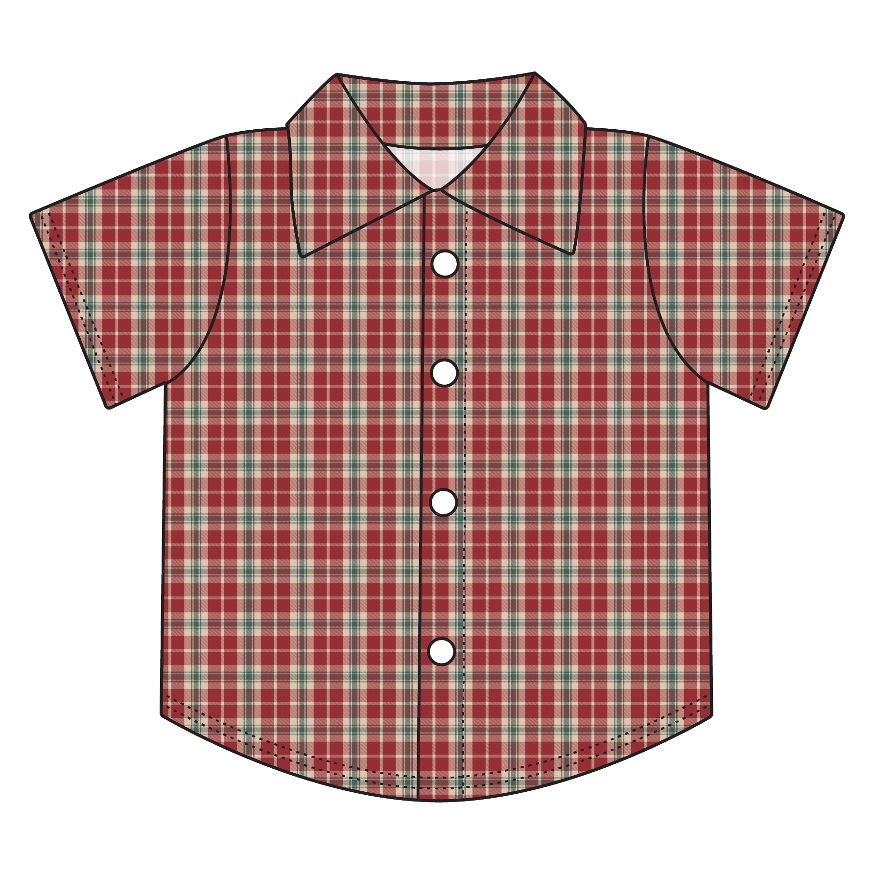 Red Plaid Bamboo Button Down Tee (Pre-Order)