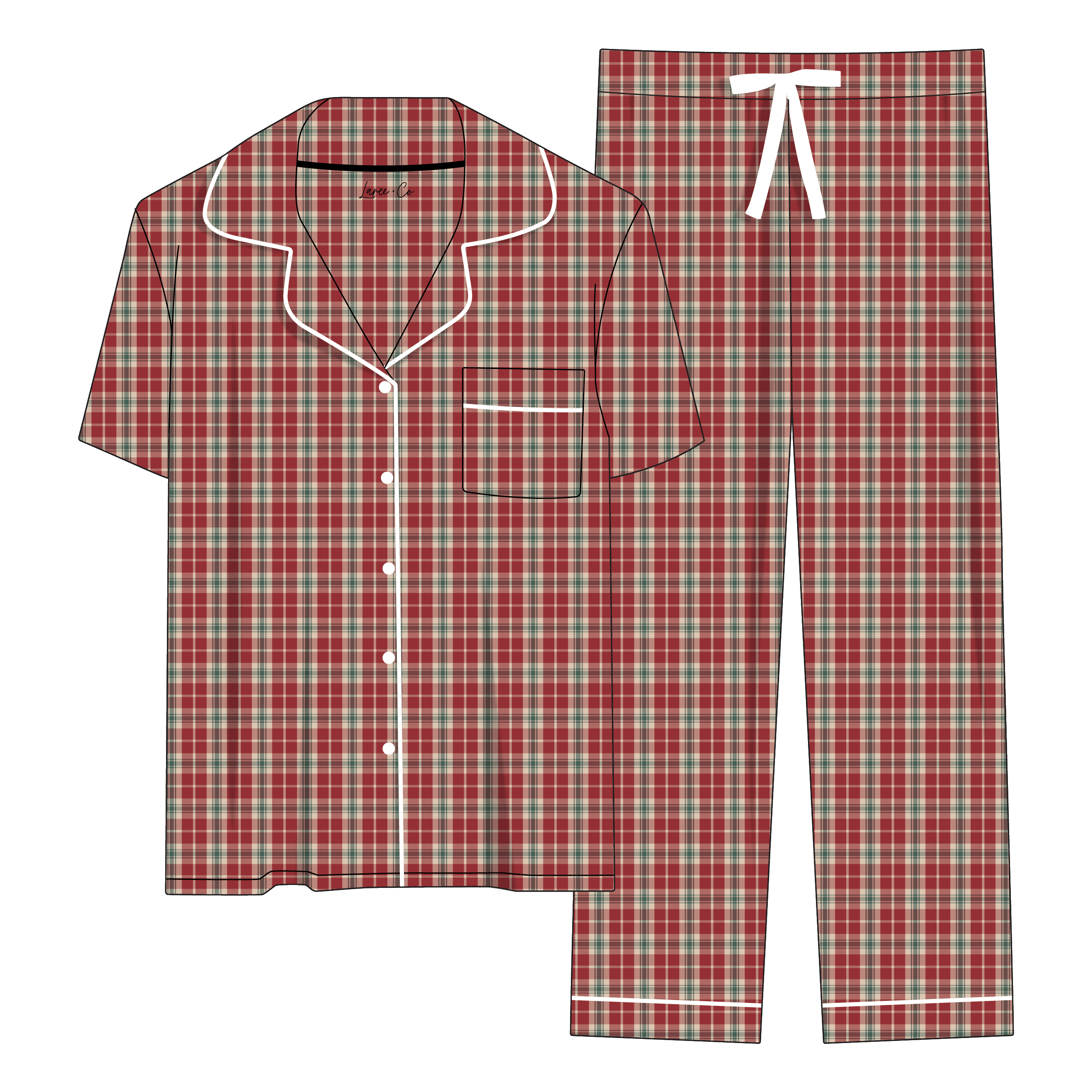 Red Plaid Bamboo Women's Luxe Lounge Set (Pre-Order)