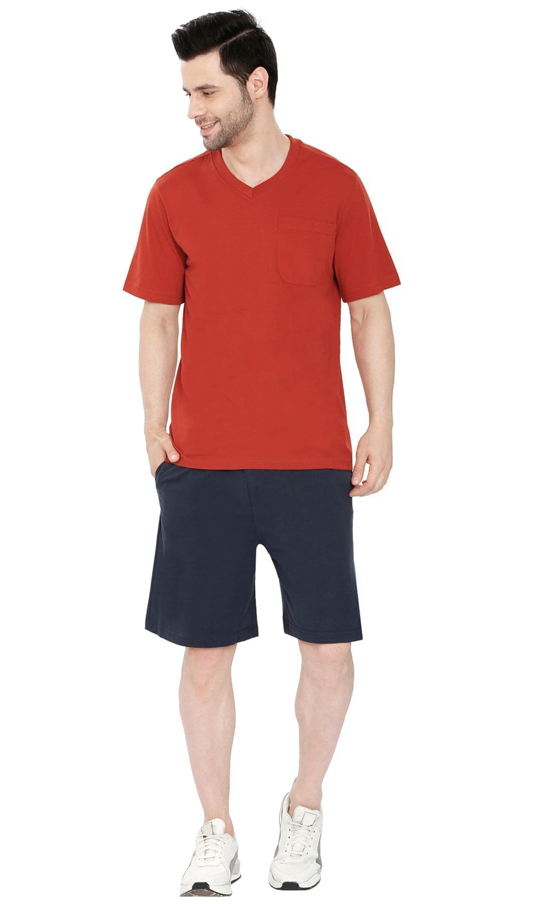 Men's Heavyweight V-Neck T-Shirt with Chest Pocket