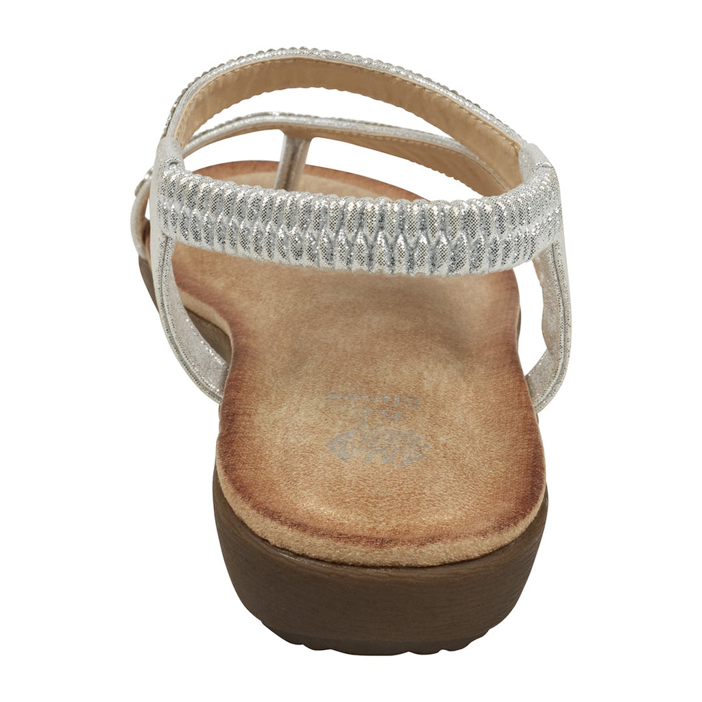 Women's Reille Silver Jeweled Slingback Flat Sandals