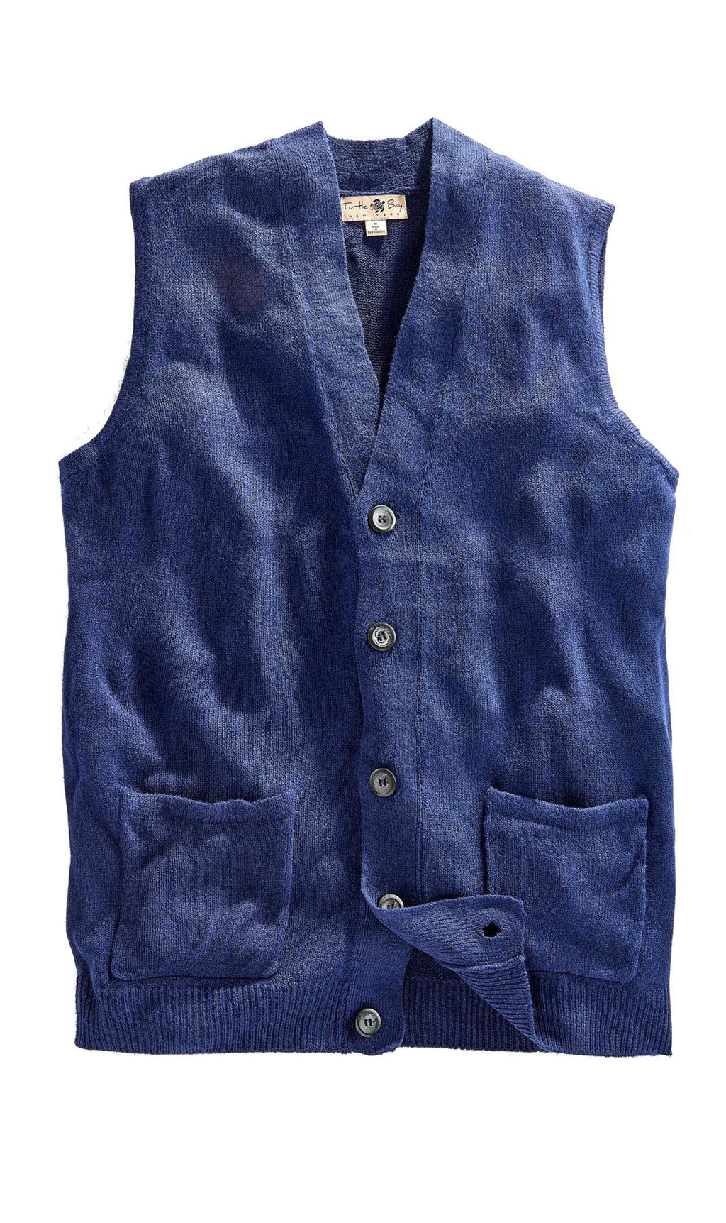 Men's Button Front Knit Sweater Vest with Chest Pockets
