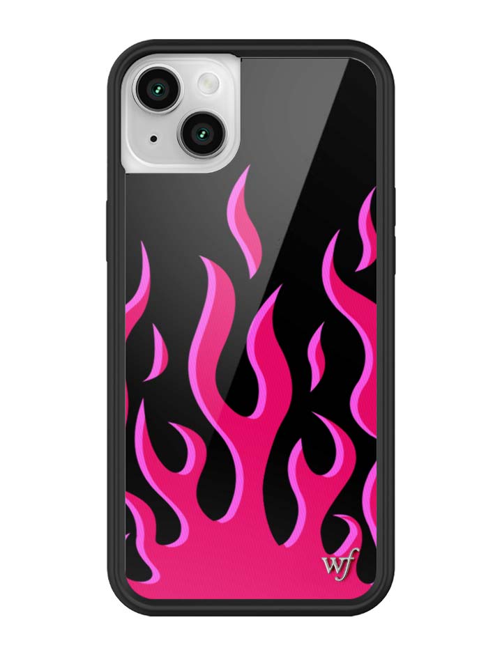 Flames iPhone Case in Bold Black and Vibrant Pink Design - Image 32