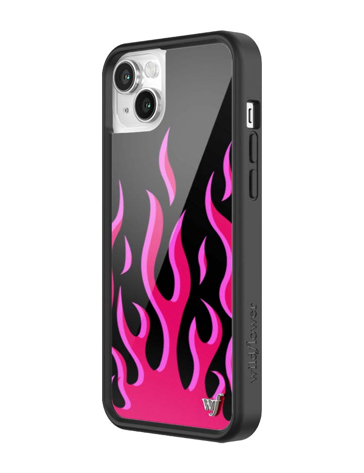 Flames iPhone Case in Bold Black and Vibrant Pink Design - Image 33