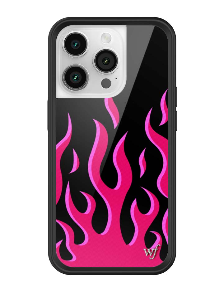 Flames iPhone Case in Bold Black and Vibrant Pink Design - Image 28