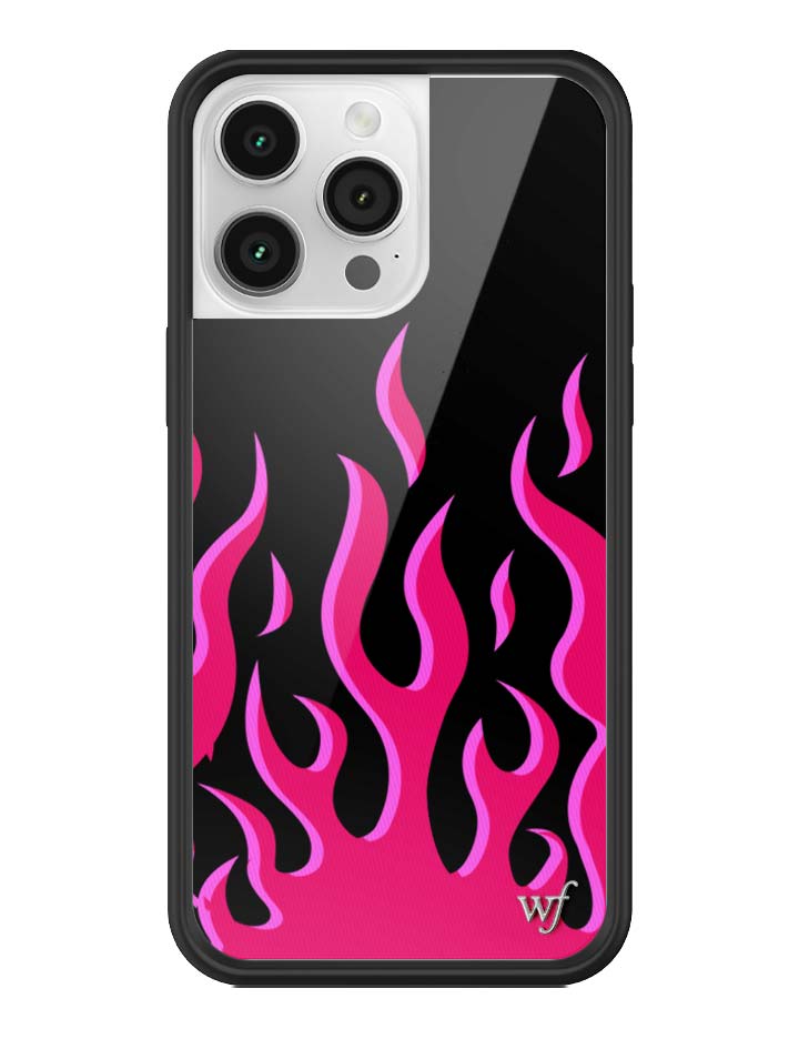 Flames iPhone Case in Bold Black and Vibrant Pink Design - Image 26