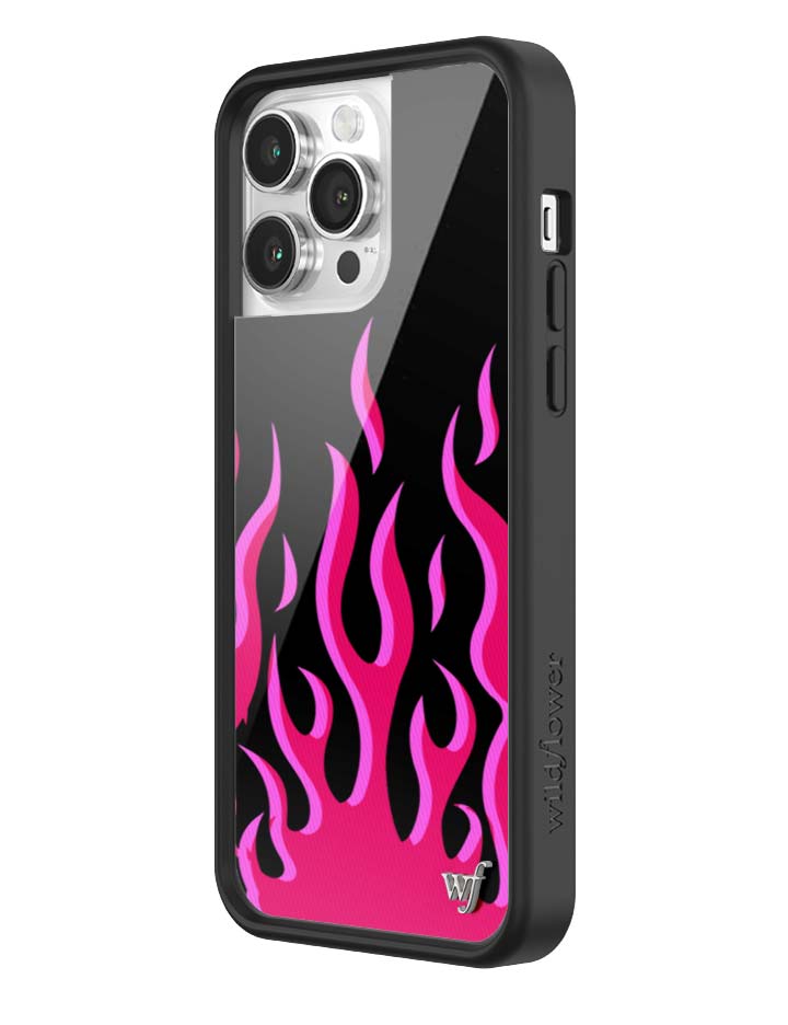 Flames iPhone Case in Bold Black and Vibrant Pink Design - Image 27