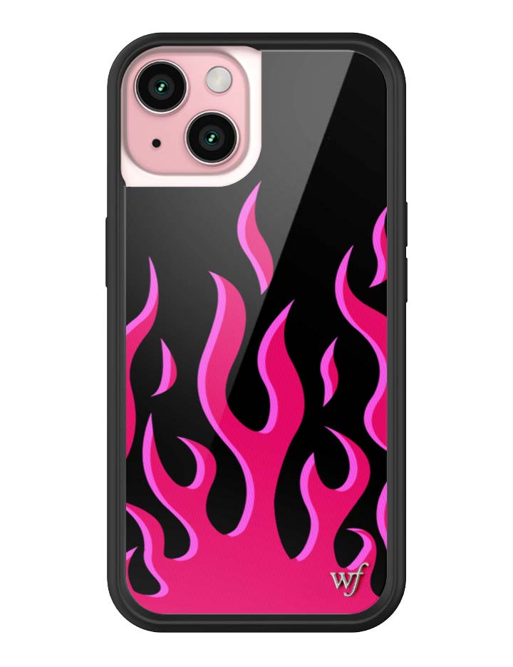 Flames iPhone Case in Bold Black and Vibrant Pink Design - Image 24