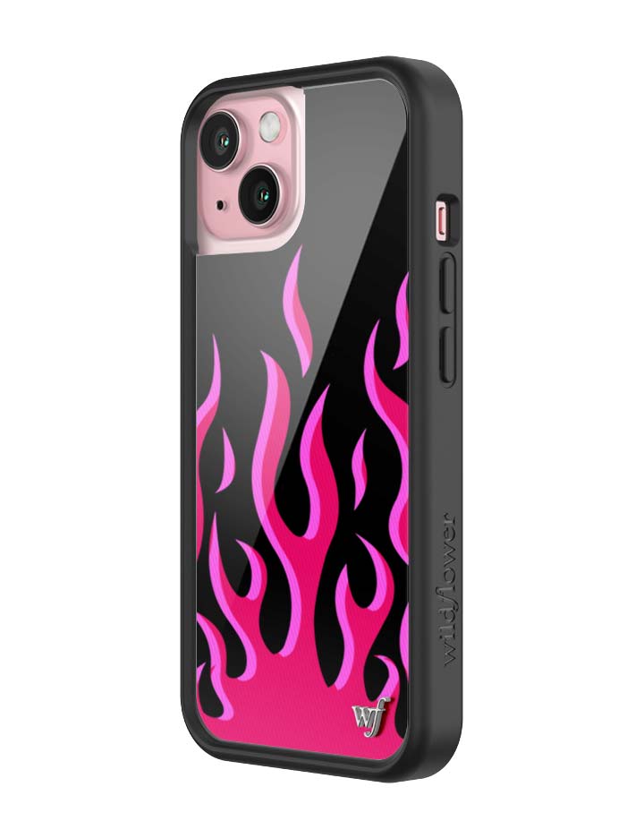 Flames iPhone Case in Bold Black and Vibrant Pink Design - Image 25