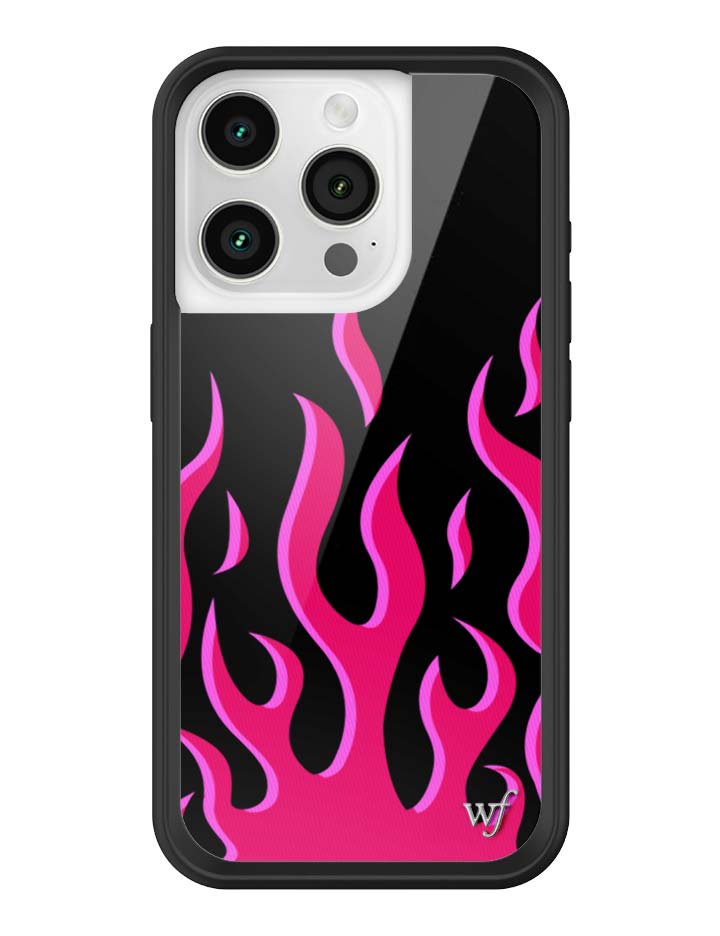 Flames iPhone Case in Bold Black and Vibrant Pink Design - Image 22