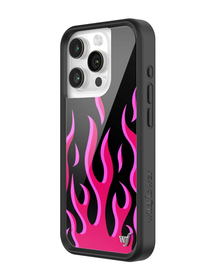 Flames iPhone Case in Bold Black and Vibrant Pink Design - Image 23