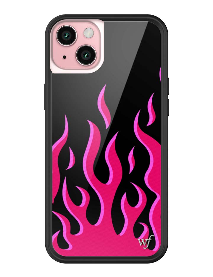 Flames iPhone Case in Bold Black and Vibrant Pink Design - Image 20