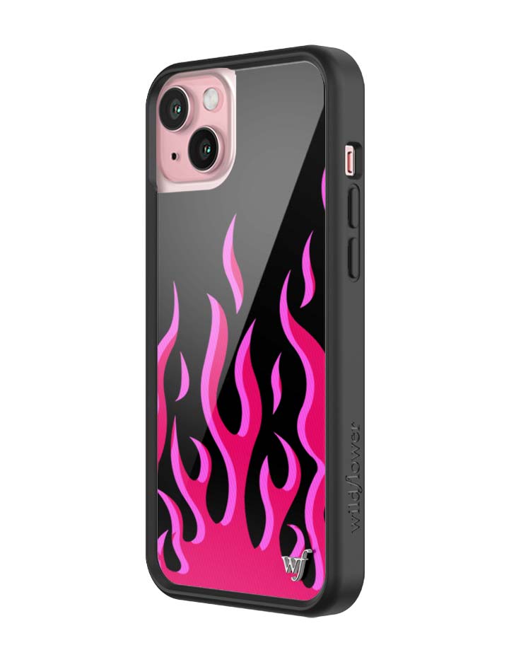 Flames iPhone Case in Bold Black and Vibrant Pink Design - Image 21