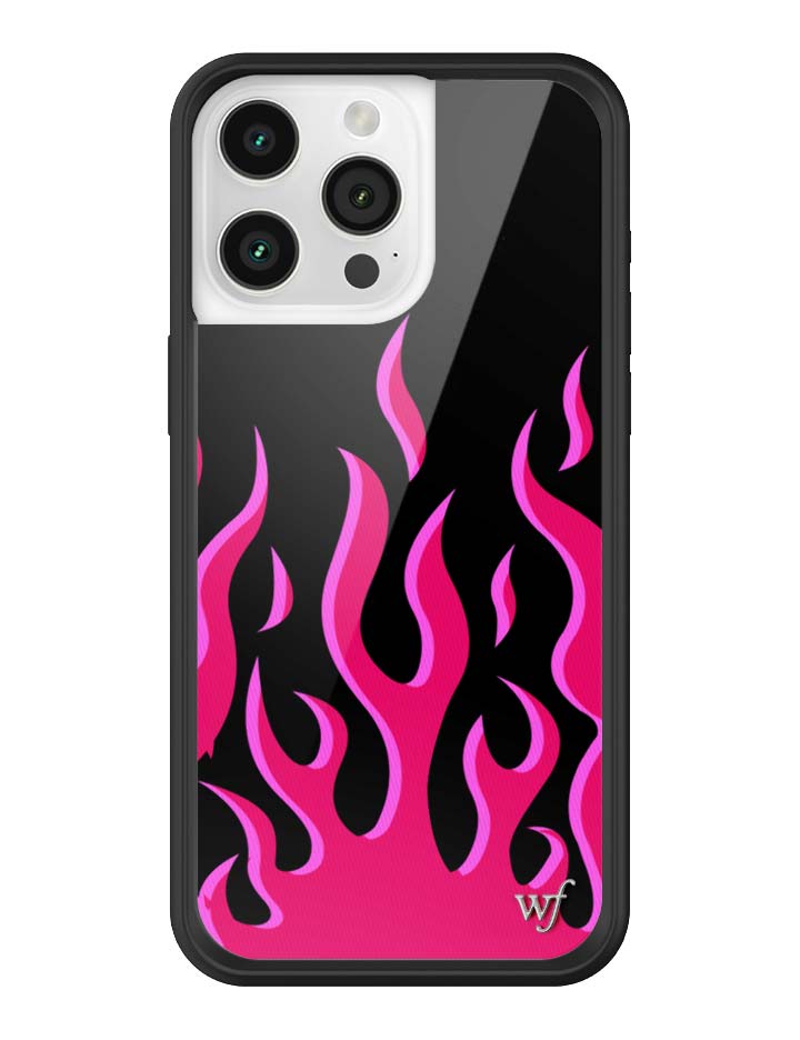 Flames iPhone Case in Bold Black and Vibrant Pink Design - Image 18