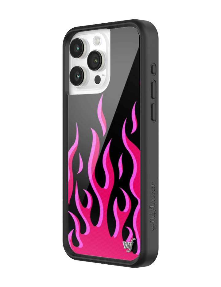 Flames iPhone Case in Bold Black and Vibrant Pink Design - Image 19