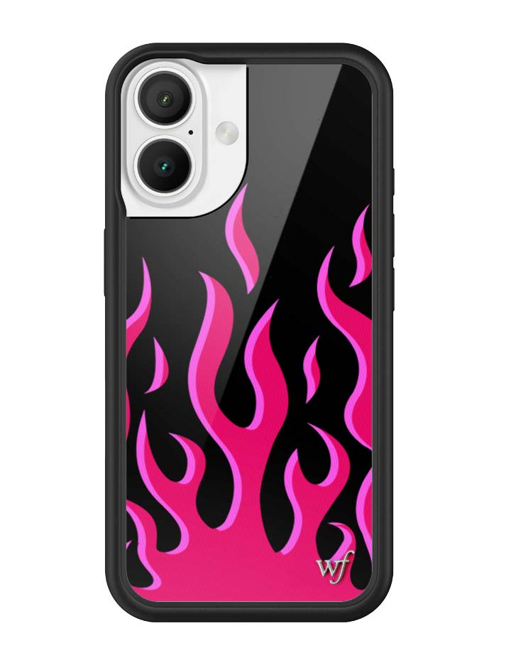 Flames iPhone Case in Bold Black and Vibrant Pink Design - Image 16