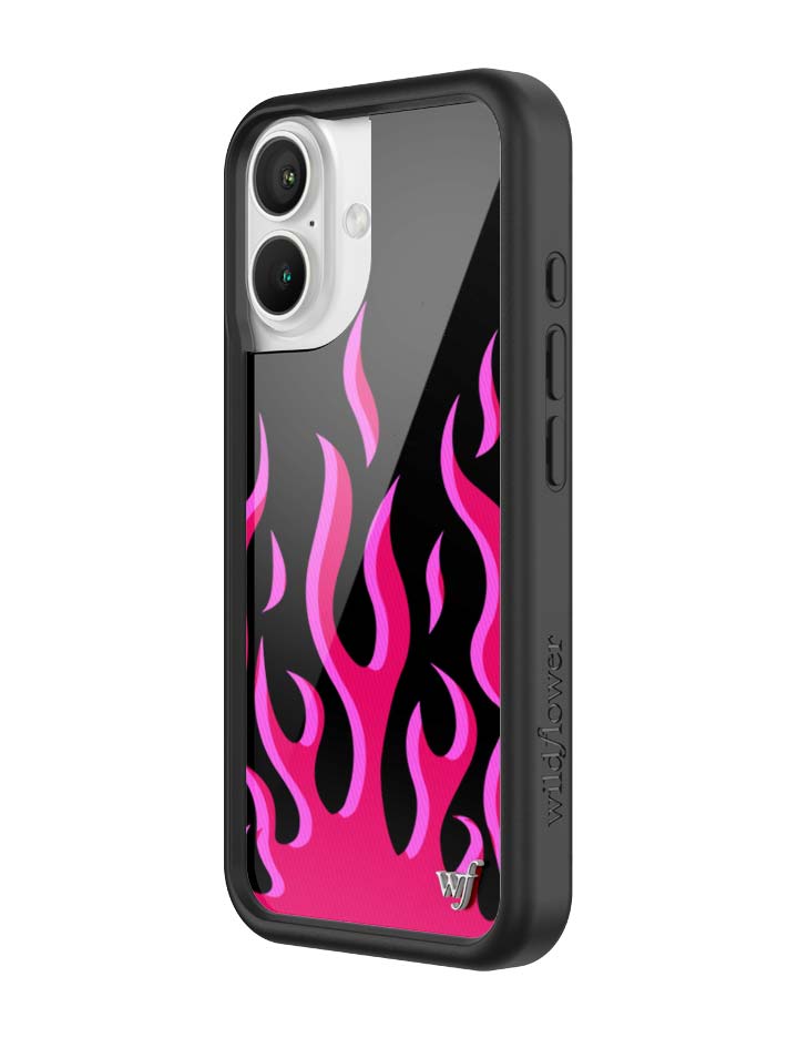 Flames iPhone Case in Bold Black and Vibrant Pink Design - Image 17