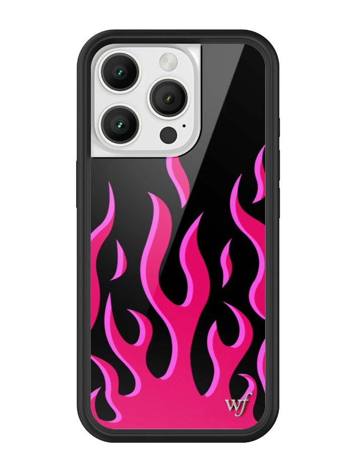 Flames iPhone Case in Bold Black and Vibrant Pink Design - Image 14