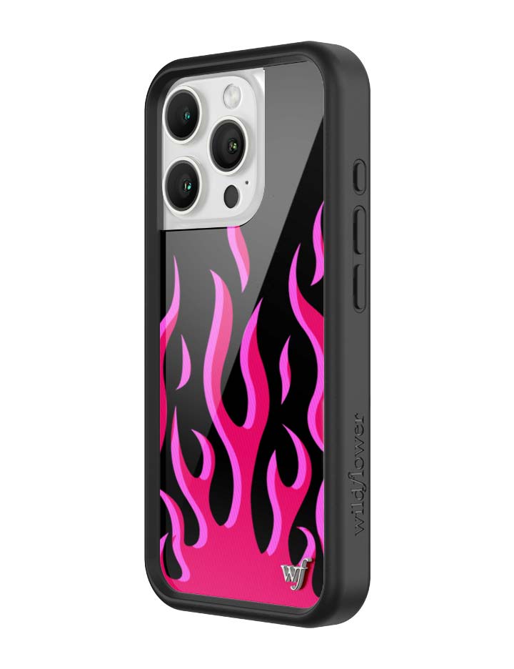 Flames iPhone Case in Bold Black and Vibrant Pink Design - Image 15