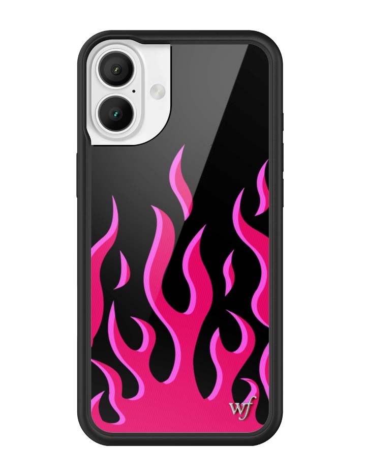 Flames iPhone Case in Bold Black and Vibrant Pink Design - Image 12