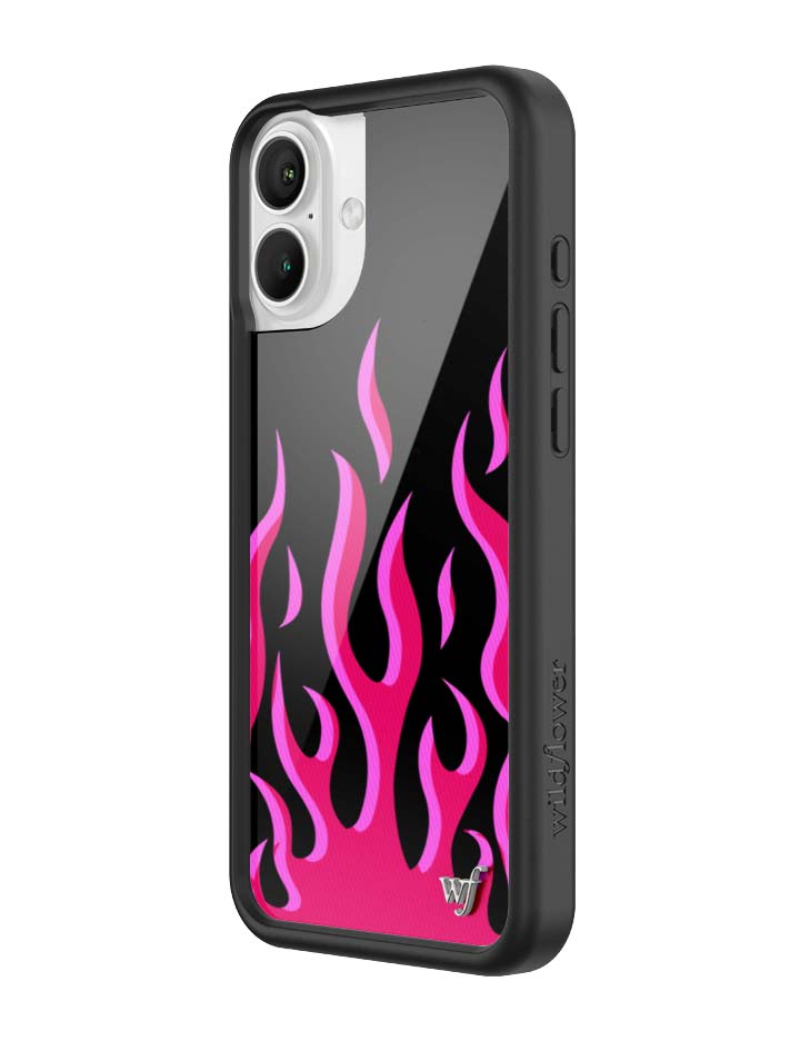 Flames iPhone Case in Bold Black and Vibrant Pink Design - Image 13