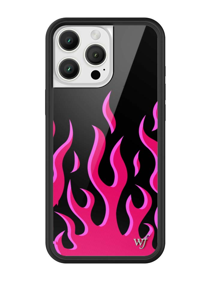 Flames iPhone Case in Bold Black and Vibrant Pink Design - Image 10