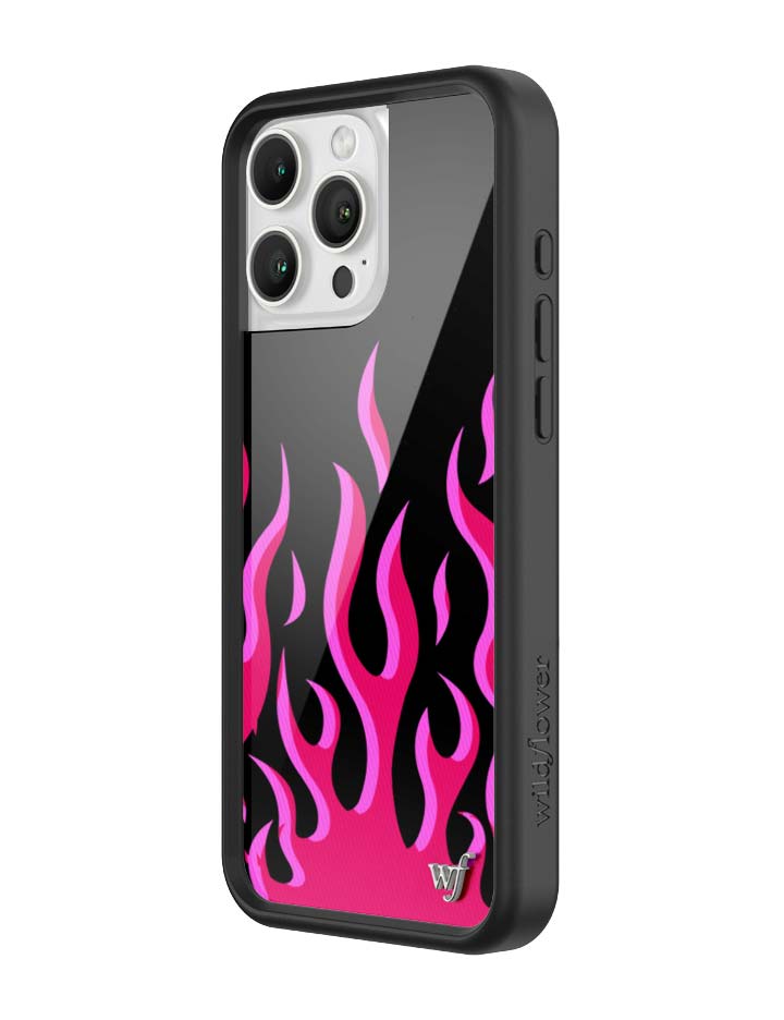 Flames iPhone Case in Bold Black and Vibrant Pink Design - Image 11