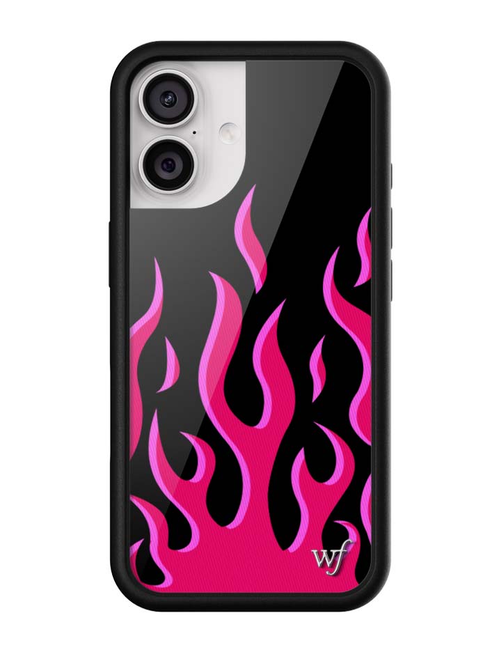 Flames iPhone Case in Bold Black and Vibrant Pink Design - Image 7