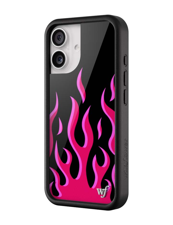 Flames iPhone Case in Bold Black and Vibrant Pink Design - Image 8