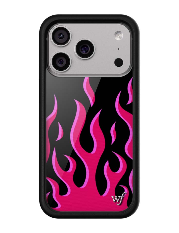 Flames iPhone Case in Bold Black and Vibrant Pink Design - Image 4