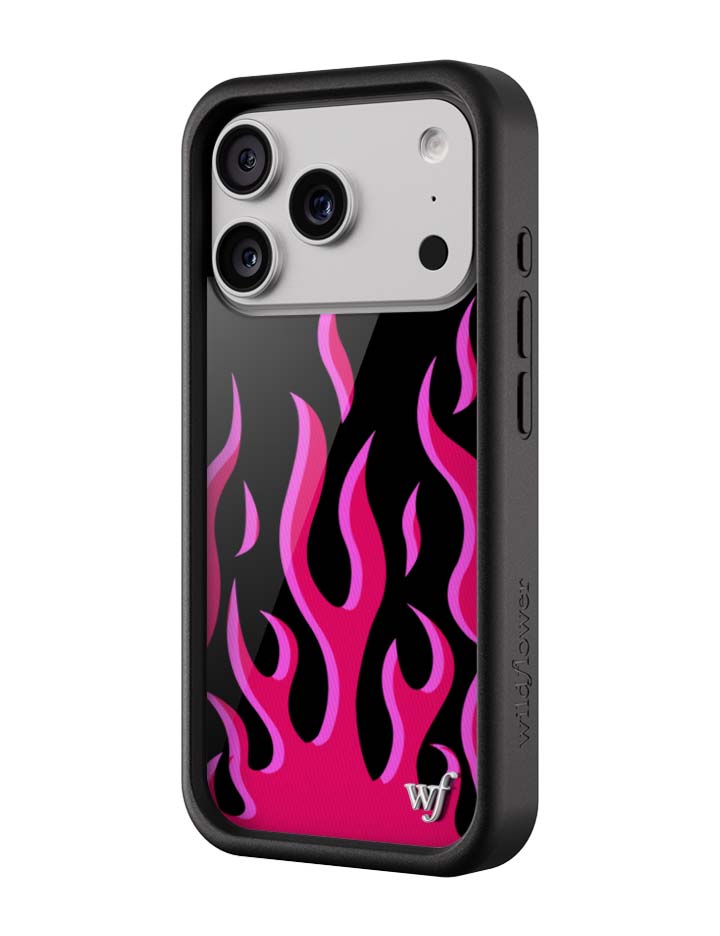Flames iPhone Case in Bold Black and Vibrant Pink Design - Image 5