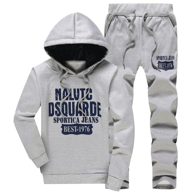 Men's Hooded Sweatshirt and Down Jacket Three-Piece Set
