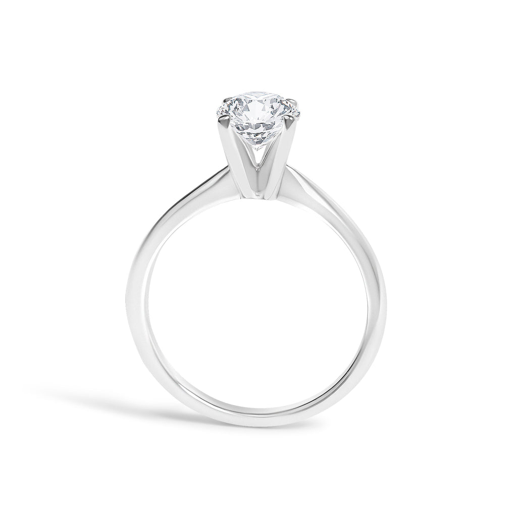 14K White Gold 1.00 Cttw Round Lab Grown Diamond Solitaire Ring