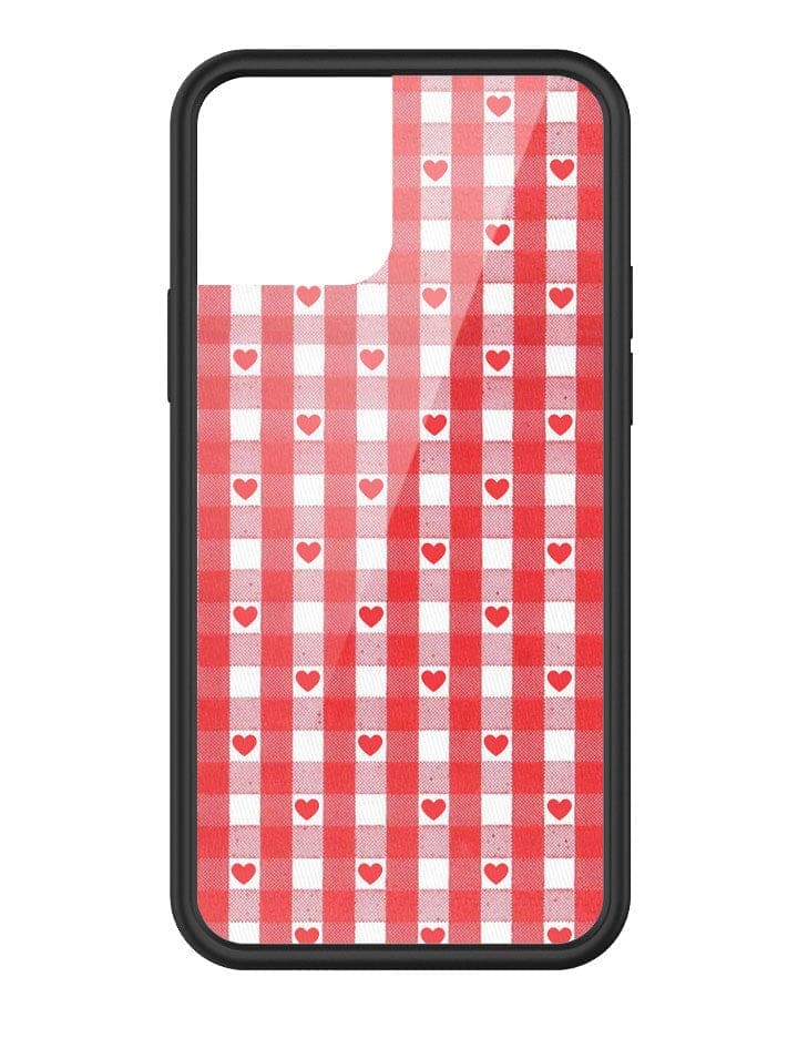 Gingham Hearts | Red iPhone Case