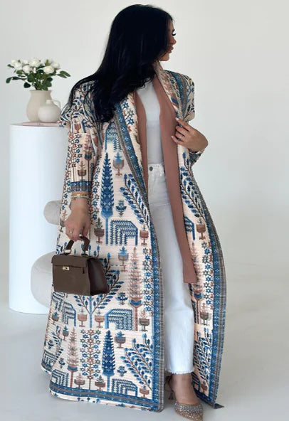 Pleated Print Plus Robe