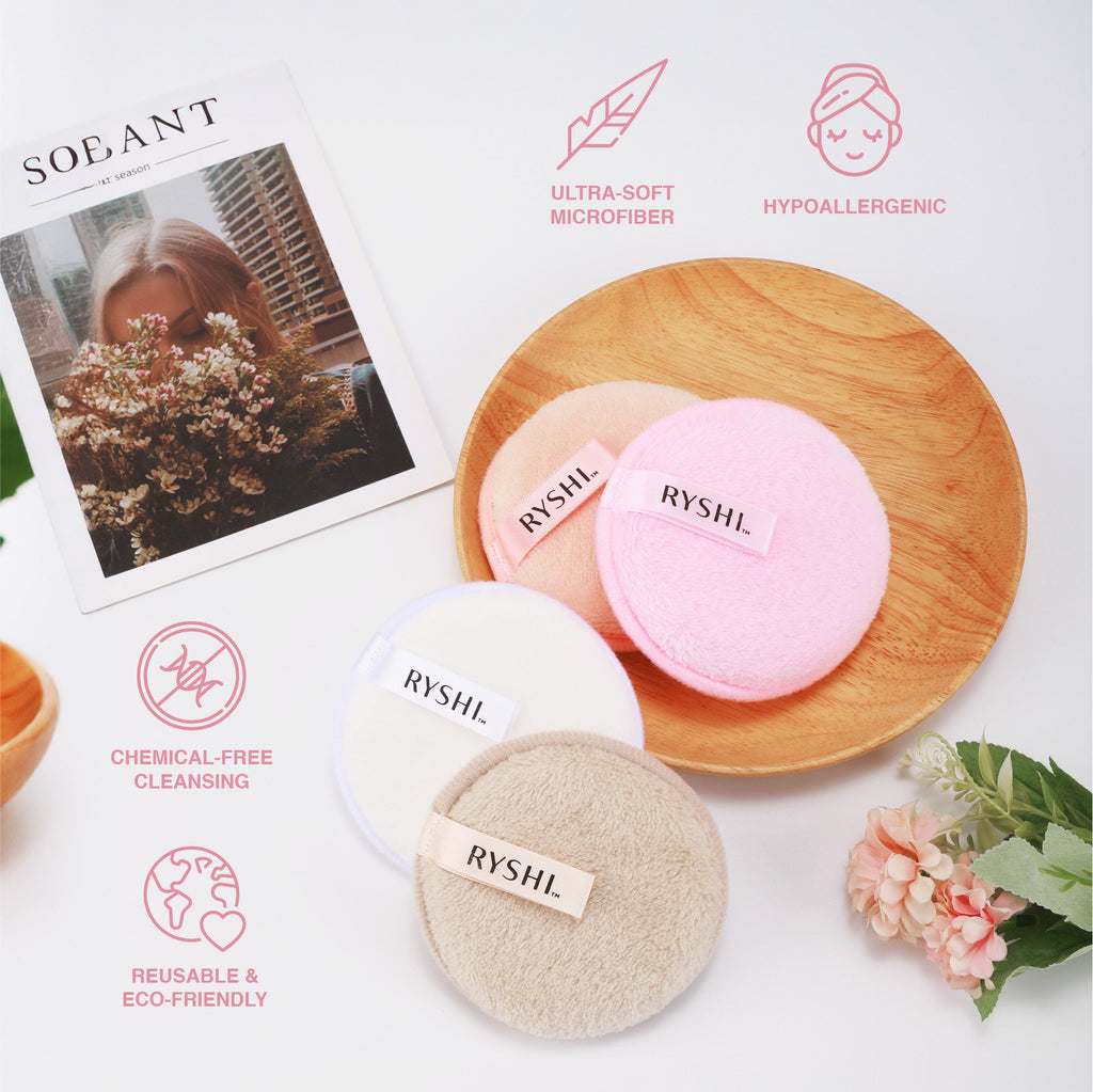 Reusable Makeup Remover Cloths, Finger Beauty Blenders & LED Vanity Mirror