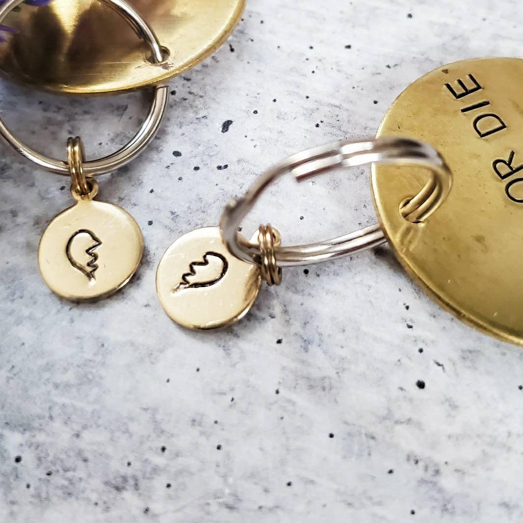 RIDE OR DIE Best Friend Brass Keychain