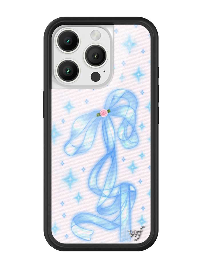 Sparkle Girl iPhone Case with Blue Ribbon and Star Print - Image 5