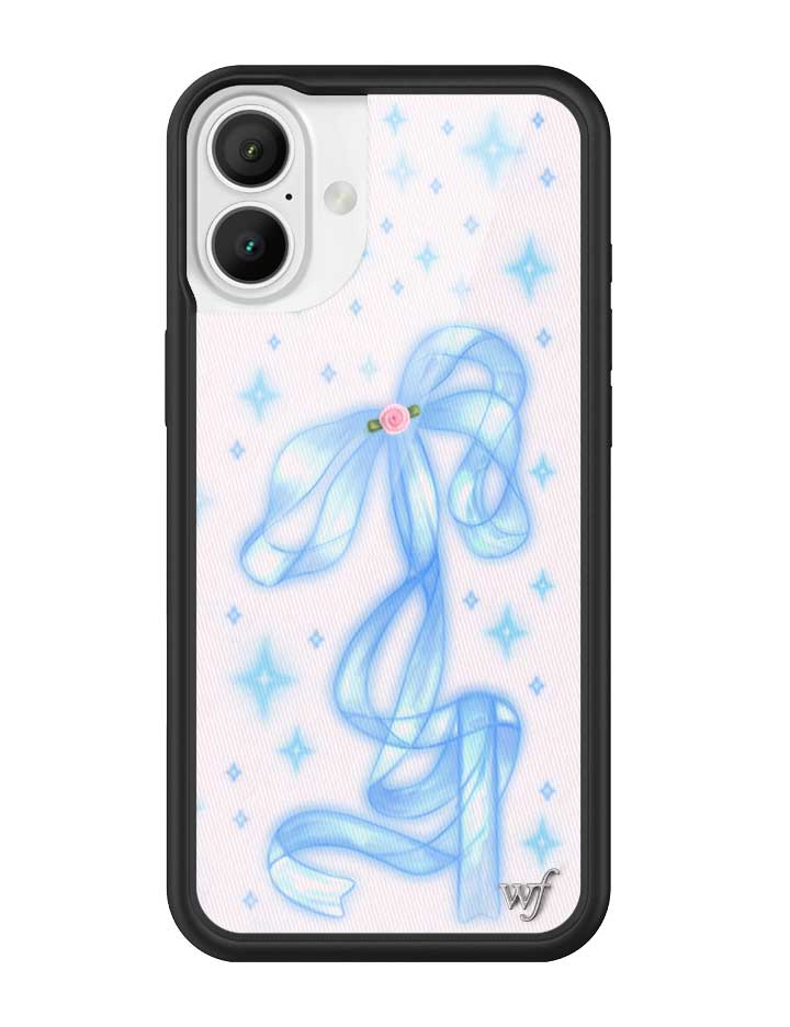 Sparkle Girl iPhone Case with Blue Ribbon and Star Print - Image 3