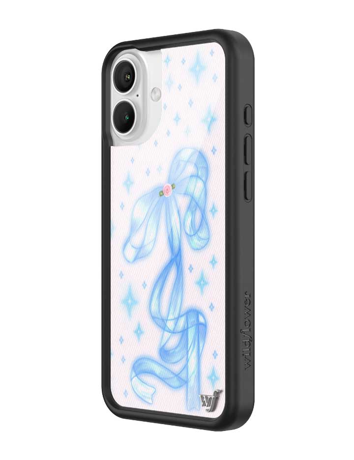 Sparkle Girl iPhone Case with Blue Ribbon and Star Print - Image 4